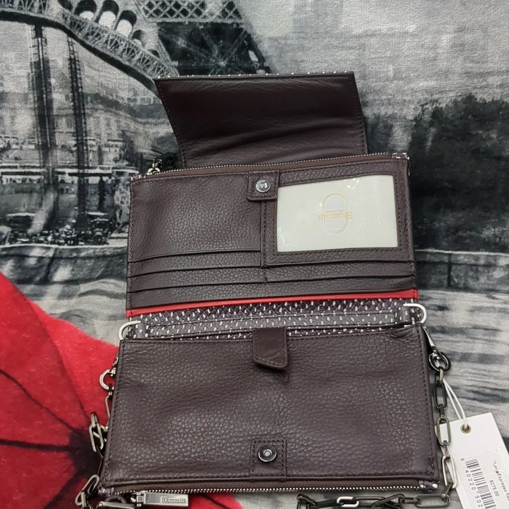 Hammitt Levy Espresso Reserve Wallet Embossed Leather Crossbody